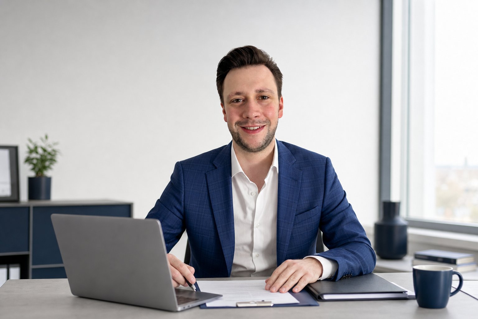 Moritz Knoche, Steuerberater und Partner der NOWO, an seinem Schreibtisch