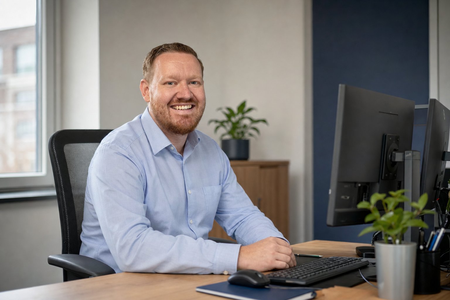 Robert Pesch, Steuerberater und Partner der NOWO, an seinem Schreibtisch